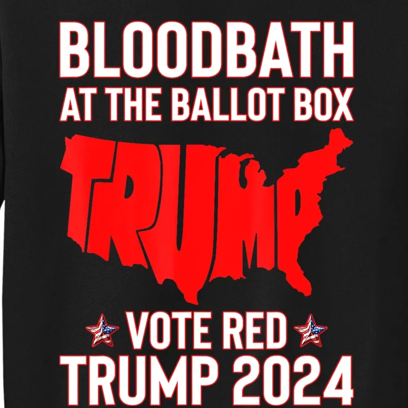 At The Ballot Box 2024 Vote Red Usa Map Maga Tall Sweatshirt