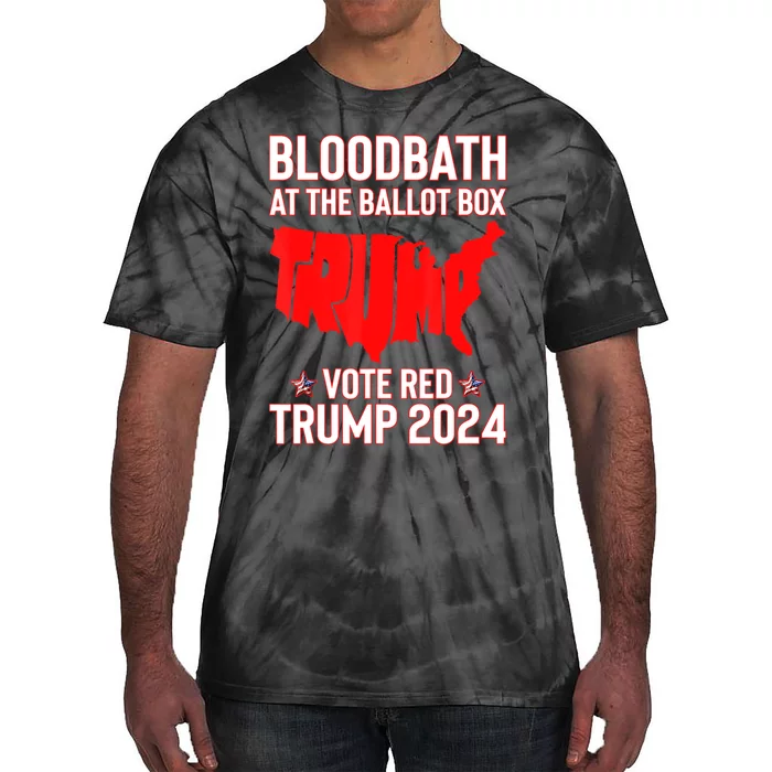 At The Ballot Box 2024 Vote Red Usa Map Maga Tie-Dye T-Shirt