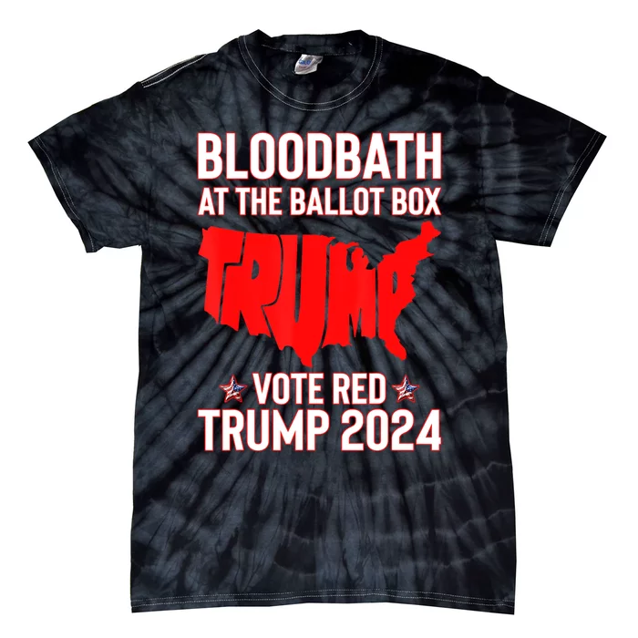 At The Ballot Box 2024 Vote Red Usa Map Maga Tie-Dye T-Shirt