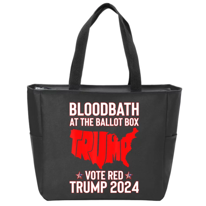 At The Ballot Box 2024 Vote Red Usa Map Maga Zip Tote Bag