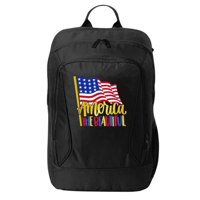 America The Beautiful With Usa Flag Gift City Backpack