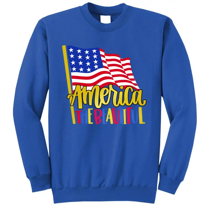 America The Beautiful With Usa Flag Gift Sweatshirt