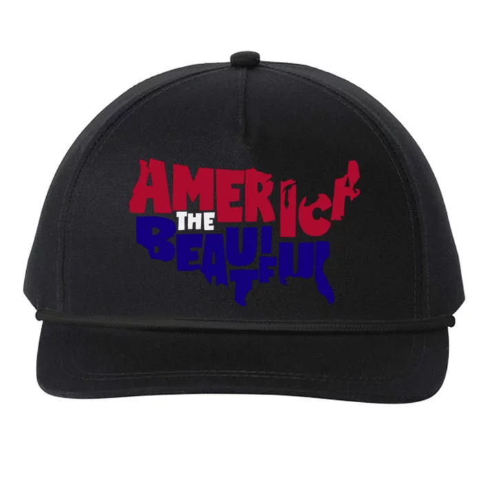 America The Beautiful Usa 4th Of July Patriotic Cool Gift Snapback Five-Panel Rope Hat