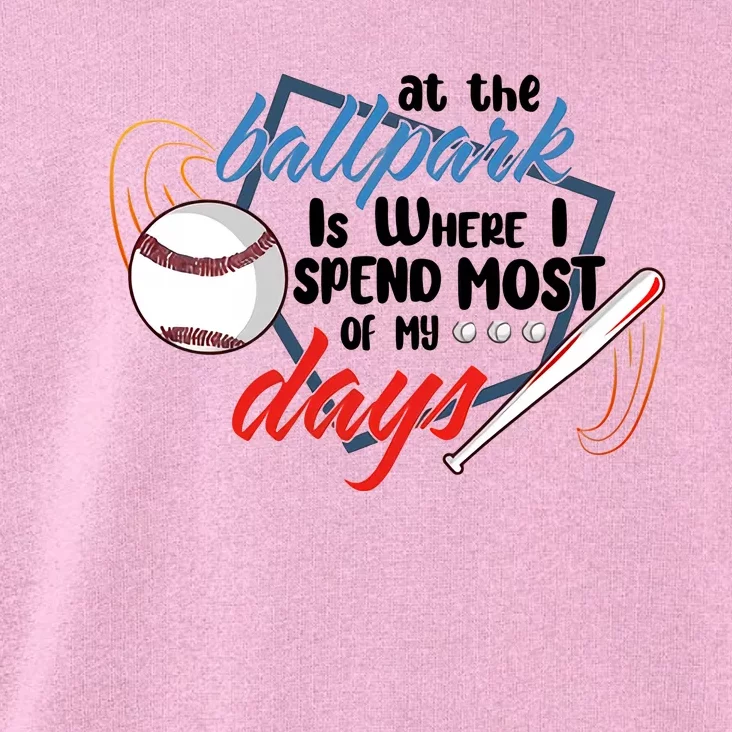 At The Ballpark Is Where I Spend Most Of My Days Baseball Season Toddler Hoodie