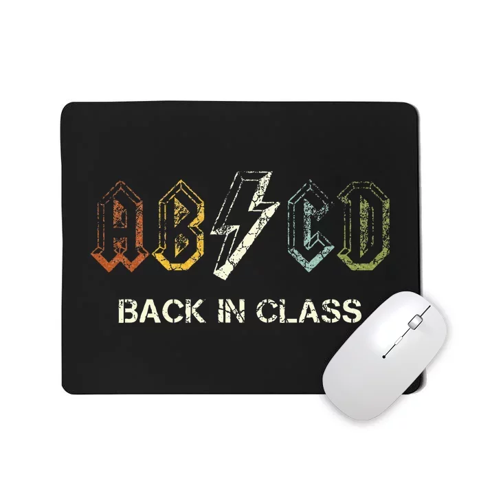 Abcd Teacher Back To School Teacher Student Rock Mousepad