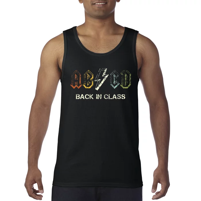 Abcd Teacher Back To School Teacher Student Rock Tank Top