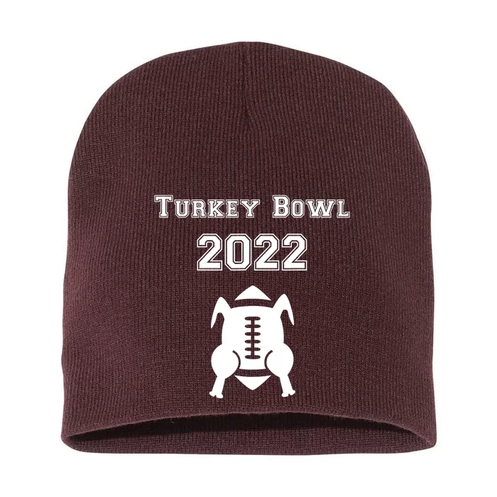 Annual Turkey Bowl Football Sport Lover Funny Thanksgiving Short Acrylic Beanie