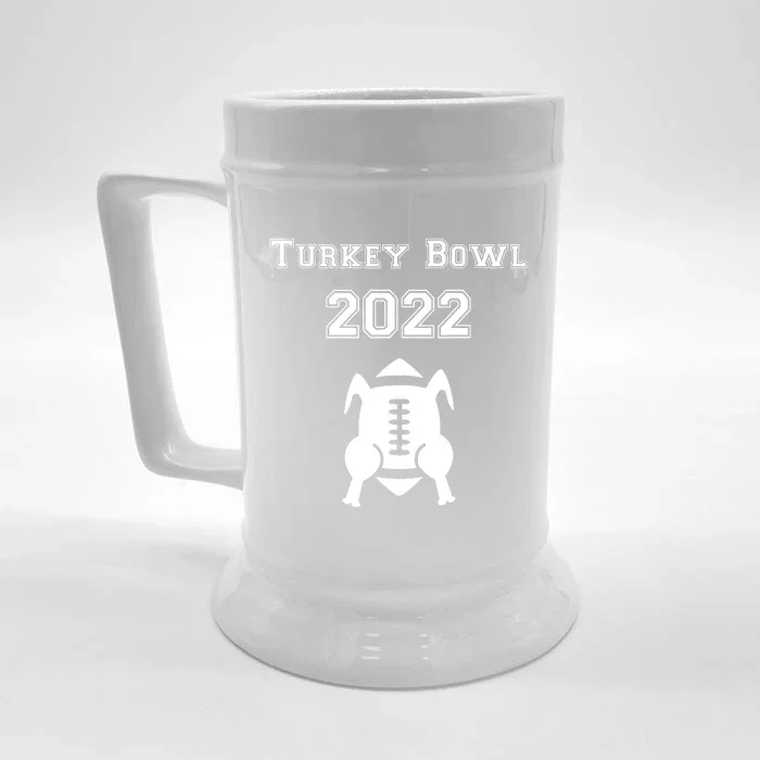 Annual Turkey Bowl Football Sport Lover Funny Thanksgiving Front & Back Beer Stein