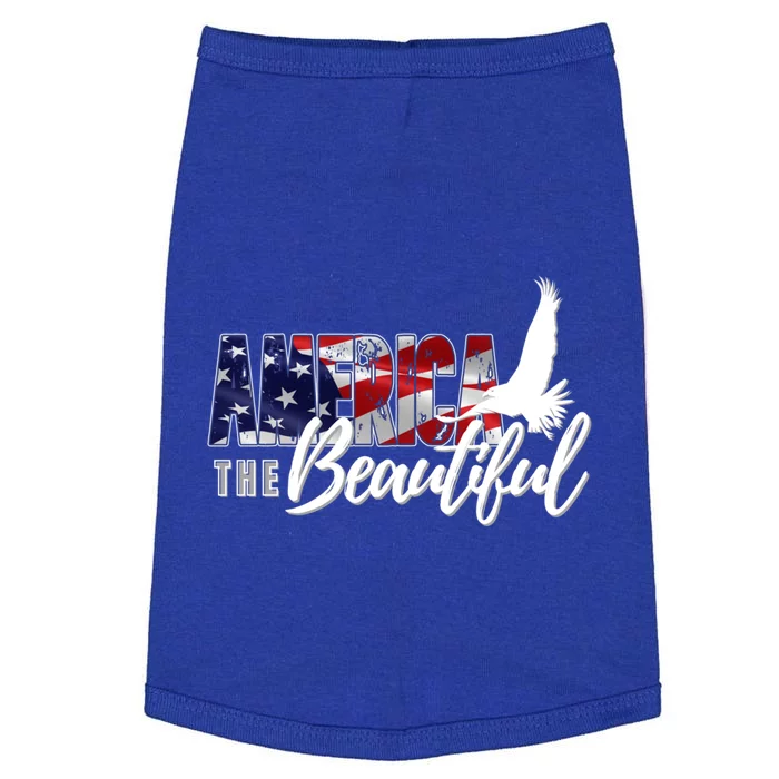 America The Beautiful Eagle Patriotic Flag Gift Doggie Tank