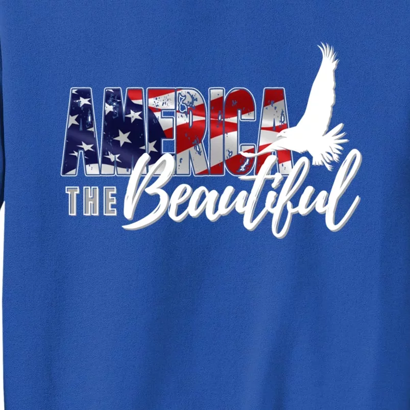 America The Beautiful Eagle Patriotic Flag Gift Sweatshirt