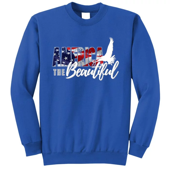 America The Beautiful Eagle Patriotic Flag Gift Sweatshirt