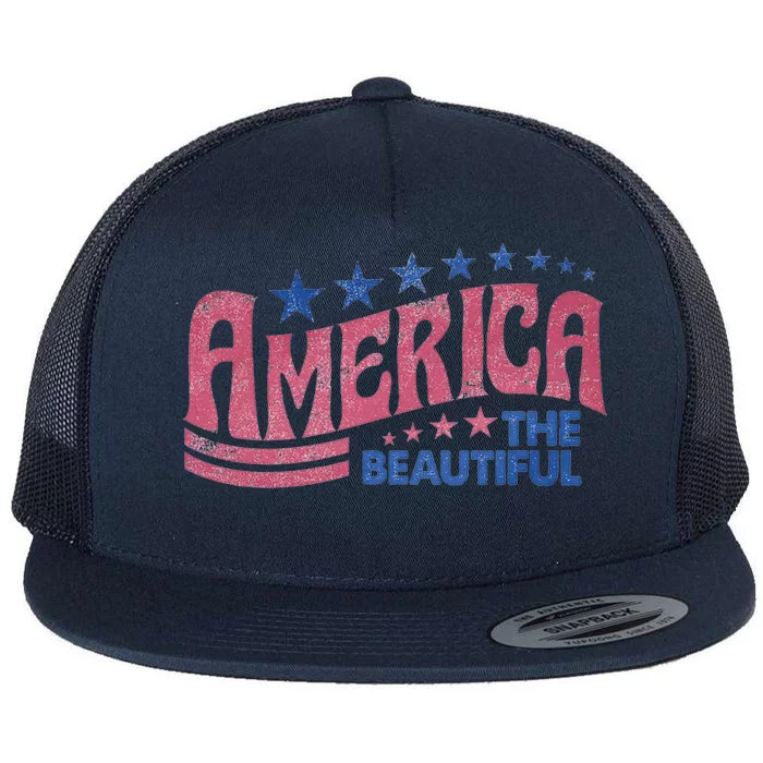 America The Beautiful Cool Gift Flat Bill Trucker Hat