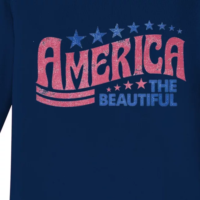 America The Beautiful Cool Gift Baby Long Sleeve Bodysuit