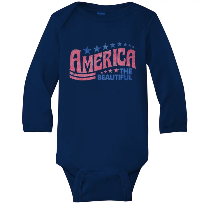 America The Beautiful Cool Gift Baby Long Sleeve Bodysuit