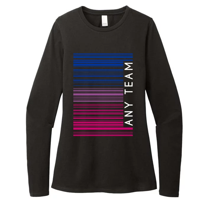 Any Team Bisexual Flag Bi Barcode Lgbtq Social Justice Gift Womens CVC Long Sleeve Shirt