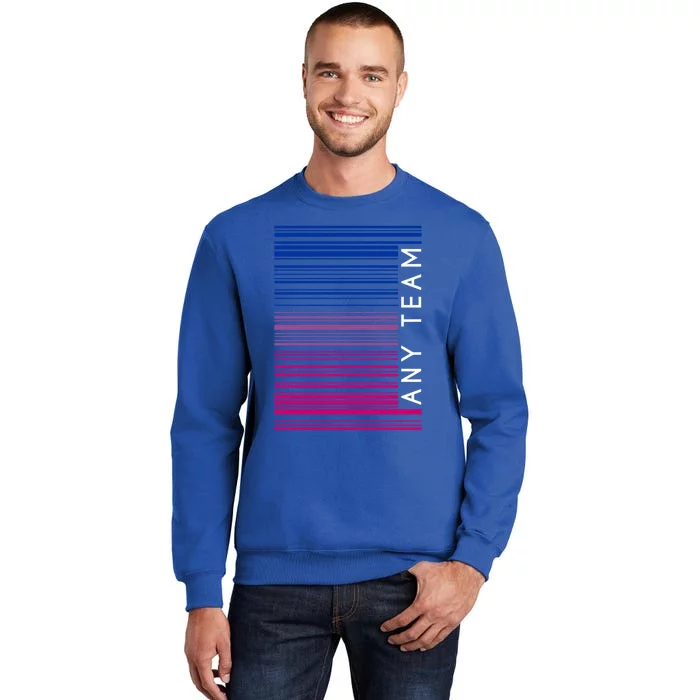 Any Team Bisexual Flag Bi Barcode Lgbtq Social Justice Gift Tall Sweatshirt