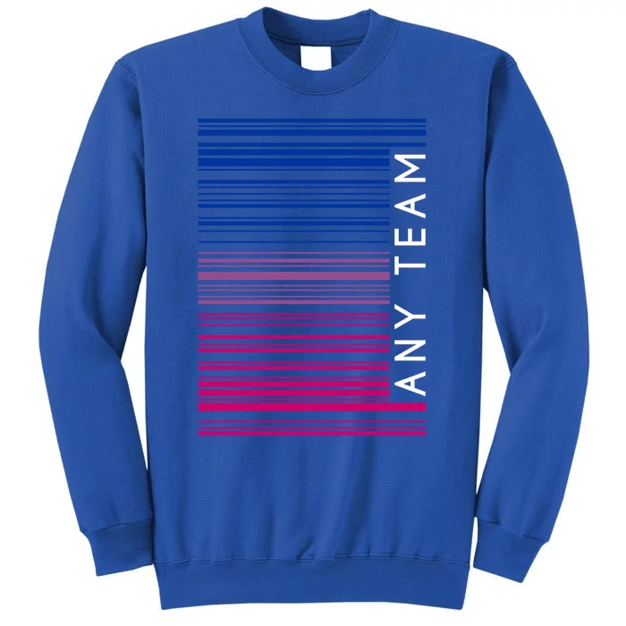 Any Team Bisexual Flag Bi Barcode Lgbtq Social Justice Gift Tall Sweatshirt