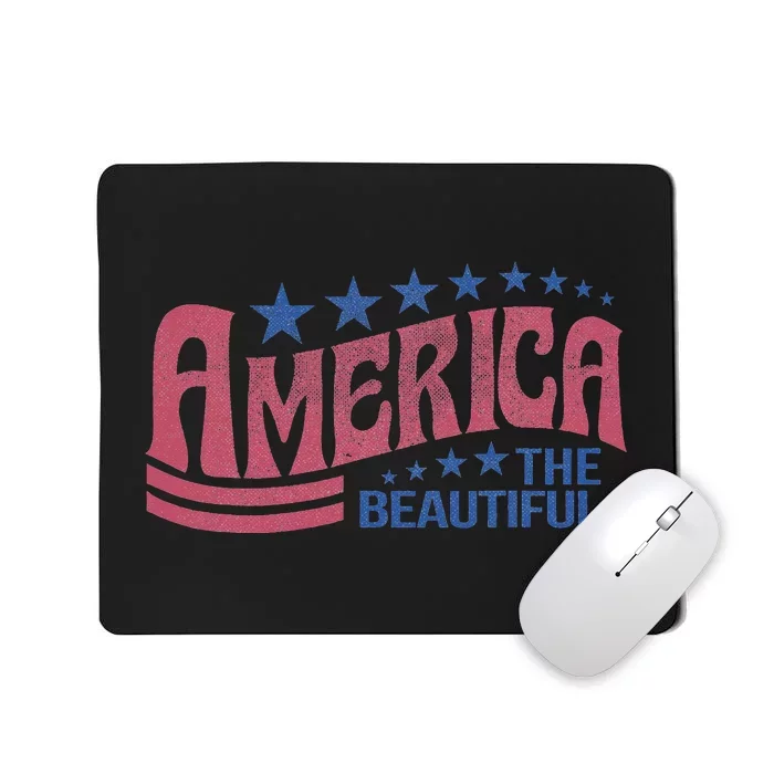 America The Beautiful Retro Vintage American 4th Of July Mousepad