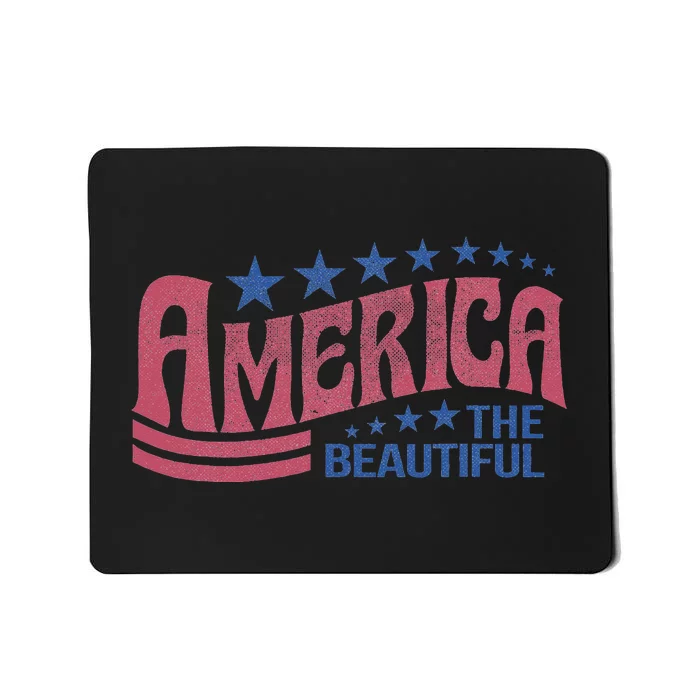 America The Beautiful Retro Vintage American 4th Of July Mousepad