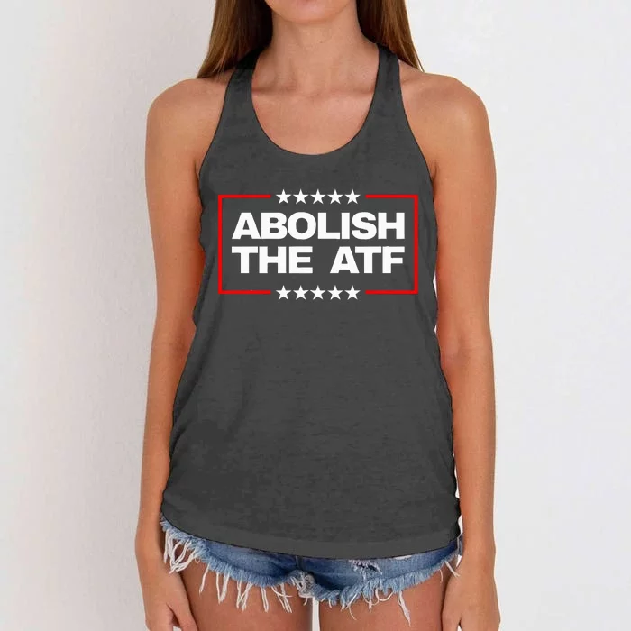 Abolish The Bureau Of Alcohol Tobacco And Firearms Women's Knotted Racerback Tank