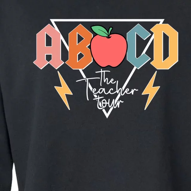 Abcd Teacher Back To School Cropped Pullover Crew