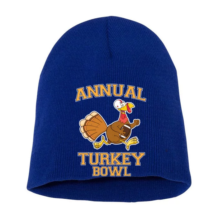 Annual Turkey Bowl Football Sport Lover Funny Thanksgiving Cute Gift Short Acrylic Beanie