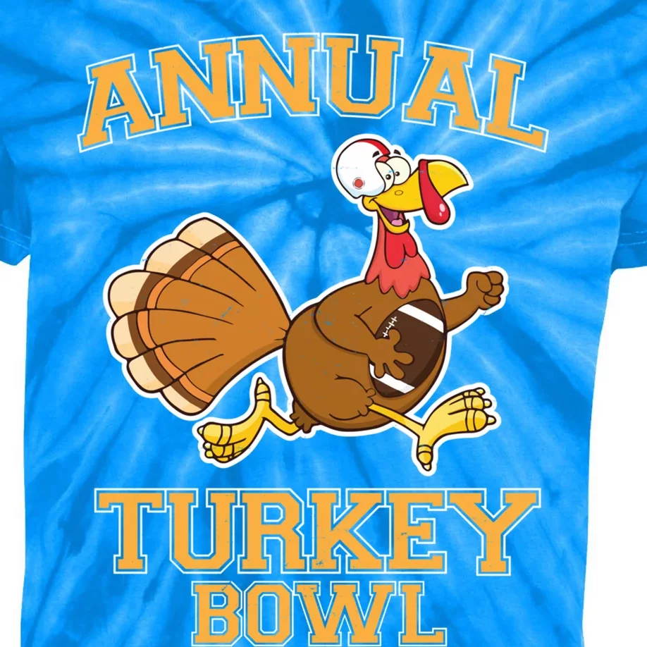 Annual Turkey Bowl Football Sport Lover Funny Thanksgiving Cute Gift Kids Tie-Dye T-Shirt