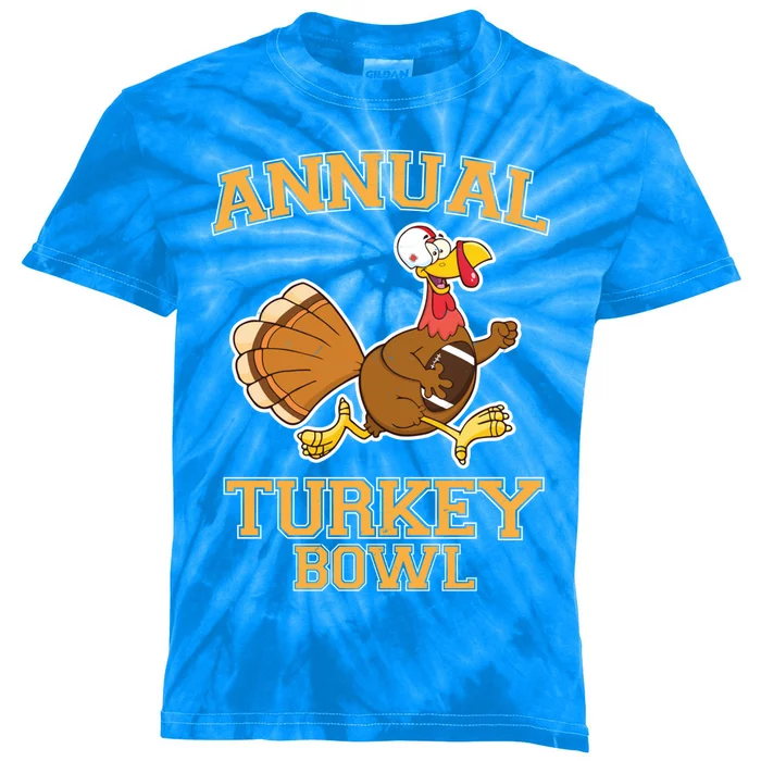 Annual Turkey Bowl Football Sport Lover Funny Thanksgiving Cute Gift Kids Tie-Dye T-Shirt