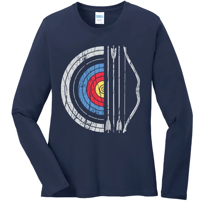 Archery Target Bow And Arrow Archer Retro Vintage Men Women Ladies Long Sleeve Shirt