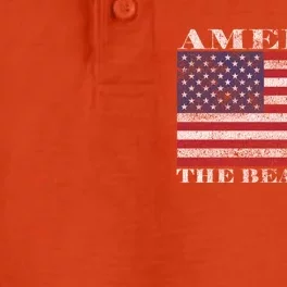 America The Beautiful American Flag July 4th Gift Dry Zone Grid Performance Polo