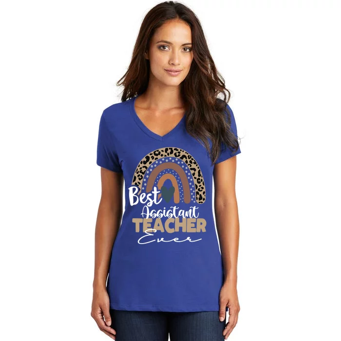 Assistant Teacher Boho Rainbow Teacher Appreciation Gift Women's V-Neck T-Shirt