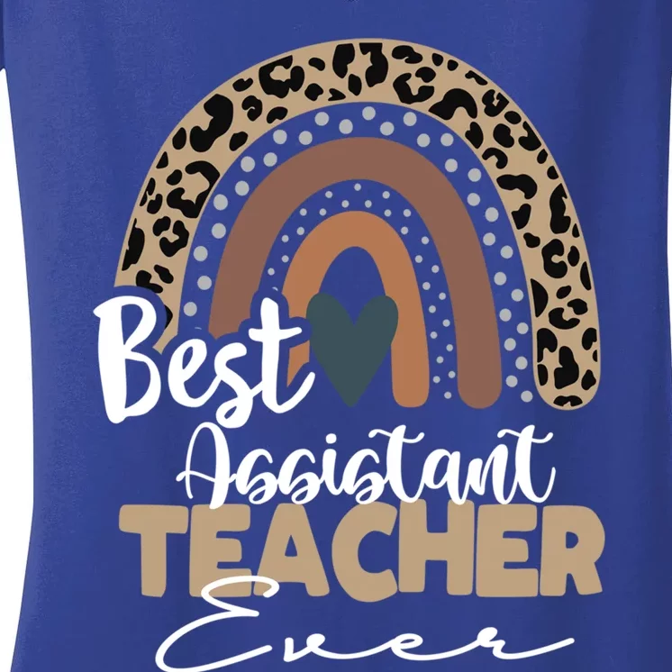 Assistant Teacher Boho Rainbow Teacher Appreciation Gift Women's V-Neck T-Shirt