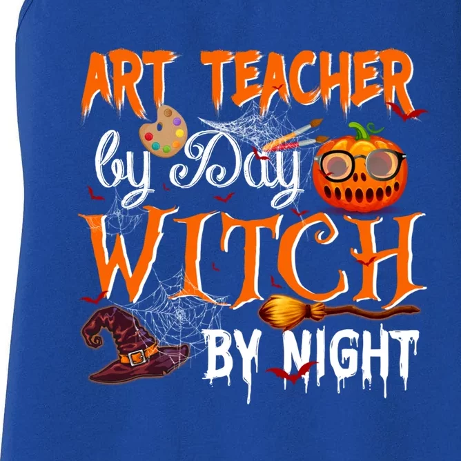 Art Teacher By Day Witch By Night Gift Women's Racerback Tank