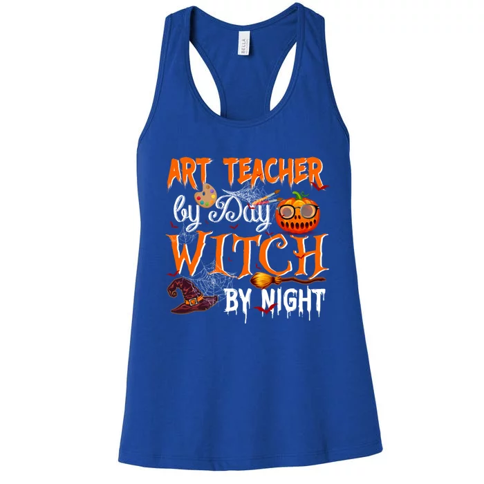 Art Teacher By Day Witch By Night Gift Women's Racerback Tank