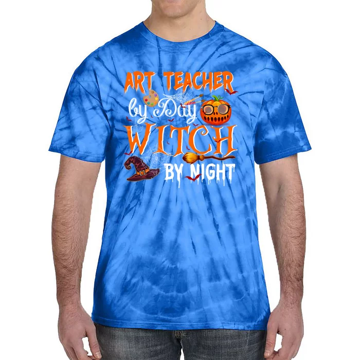 Art Teacher By Day Witch By Night Gift Tie-Dye T-Shirt