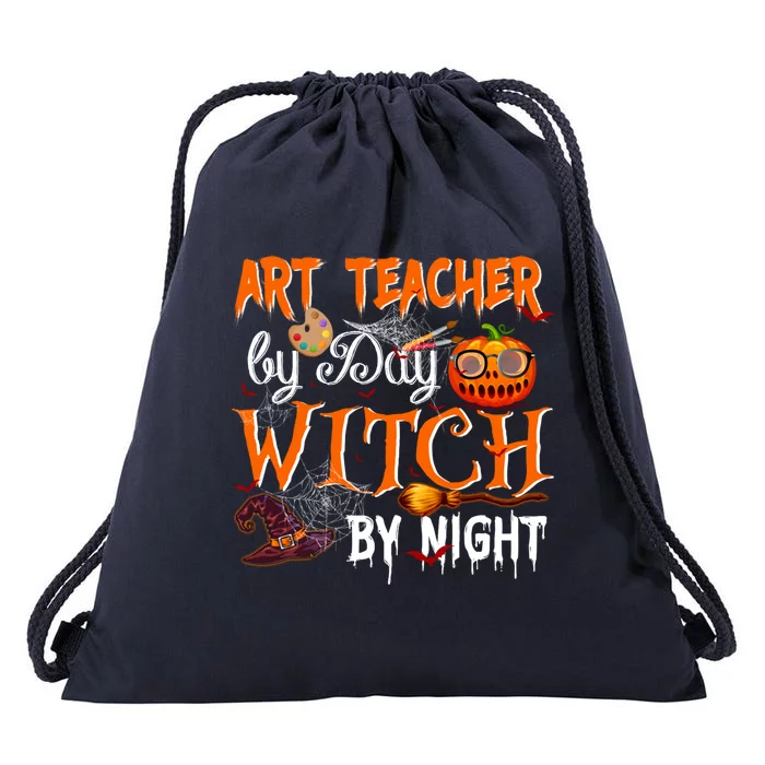 Art Teacher By Day Witch By Night Gift Drawstring Bag