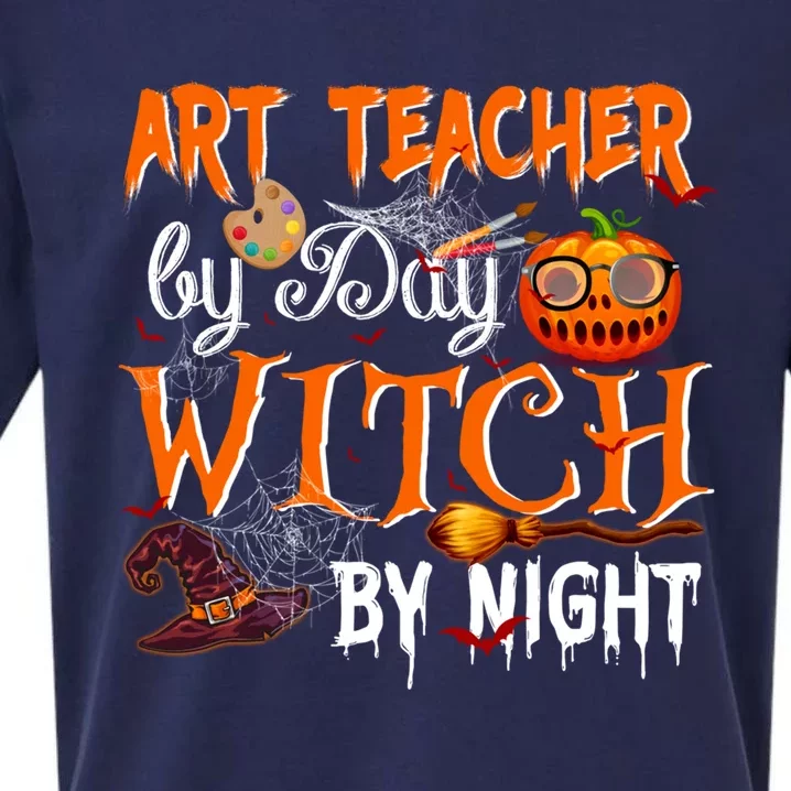 Art Teacher By Day Witch By Night Gift Sueded Cloud Jersey T-Shirt