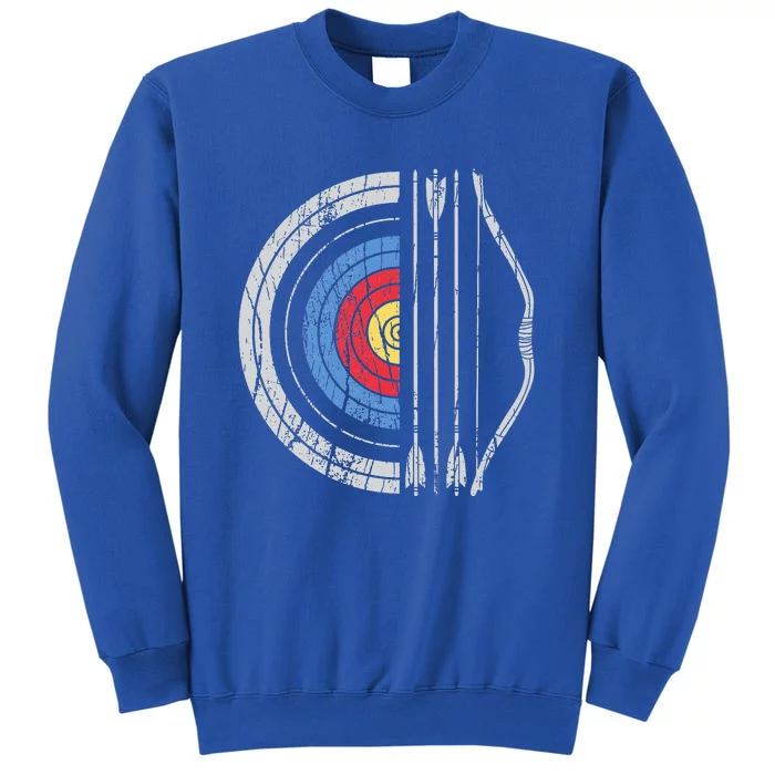 Archery Target Bow And Arrow Archer Retro Vintage Tall Sweatshirt