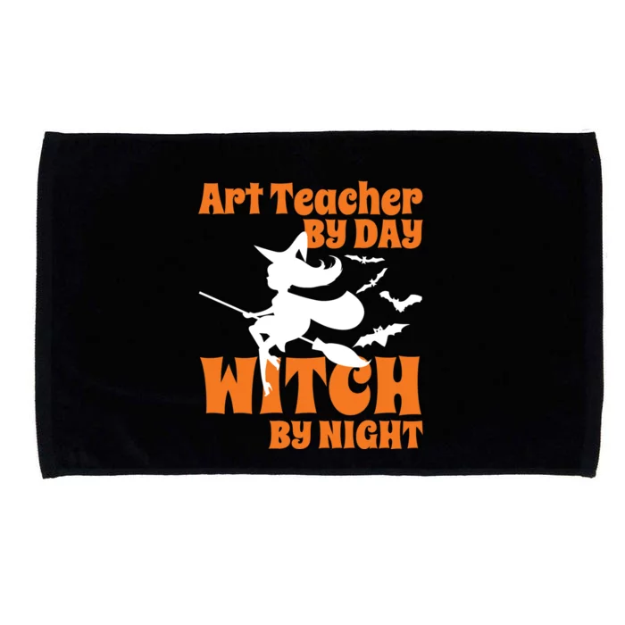 Art Teacher By Day Witch By Night Teacher Halloween Gift Microfiber Hand Towel