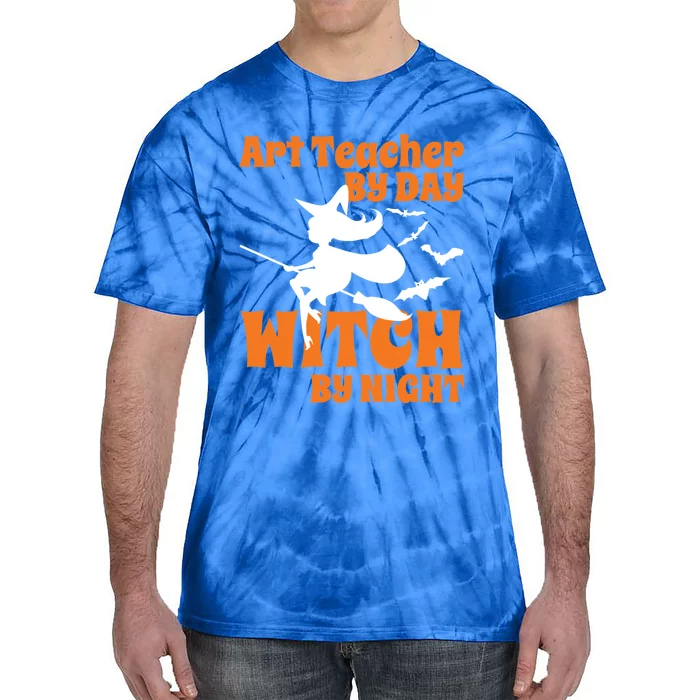 Art Teacher By Day Witch By Night Teacher Halloween Gift Tie-Dye T-Shirt