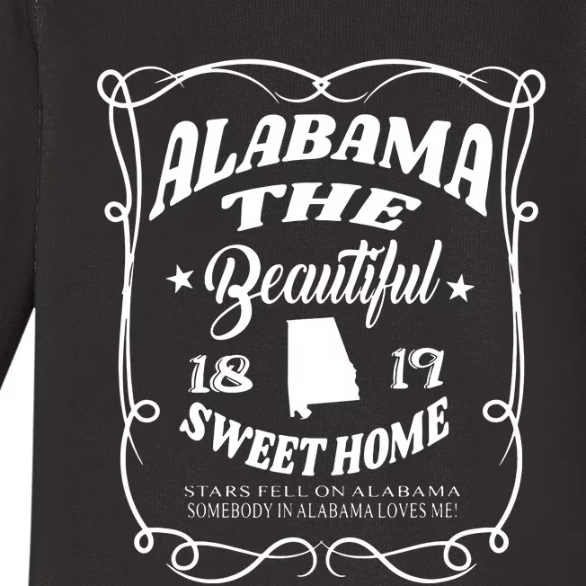 Alabama The Beautiful Alabama State 1819 Sweet Home Alabaman Baby Long Sleeve Bodysuit