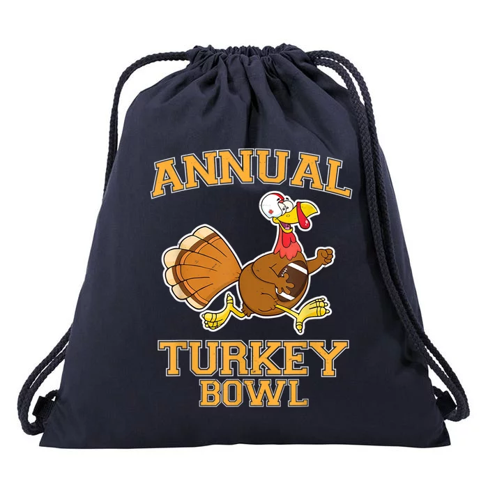 Annual Turkey Bowl Thanksgiving Football Great Gift Drawstring Bag