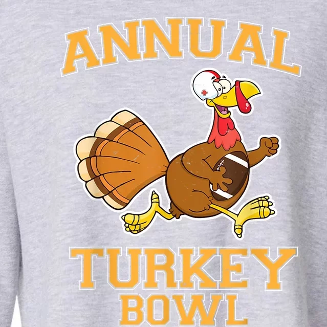 Annual Turkey Bowl Thanksgiving Football Great Gift Cropped Pullover Crew