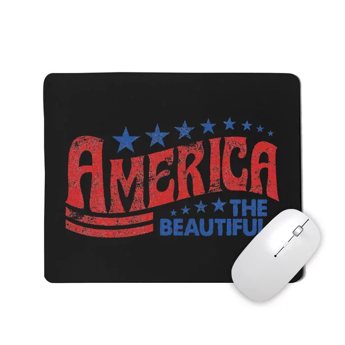 America The Beautiful Patriotic Happy 4th Of July Mousepad