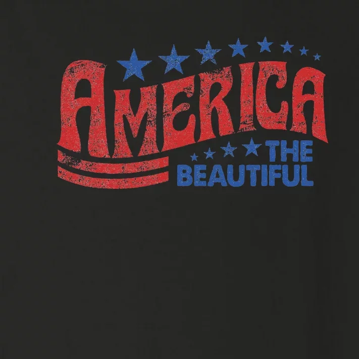 America The Beautiful Patriotic Happy 4th Of July Toddler Long Sleeve Shirt