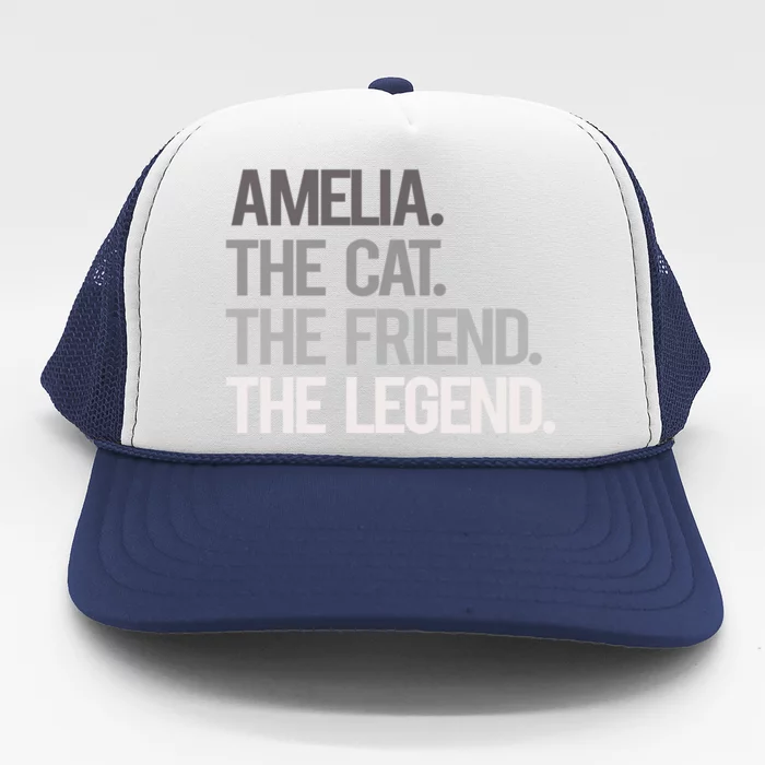 Amelia The Cat The Friend The Legend Trucker Hat