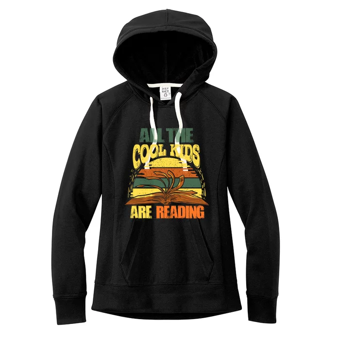 All The Cool Are Reading Artwork For A Book Nerd Funny Gift Women's Fleece Hoodie