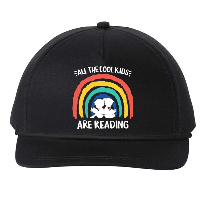 All The Cool Are Reading Books Rainbow Teacher Gift Snapback Five-Panel Rope Hat