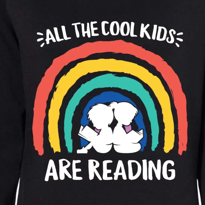 All The Cool Are Reading Books Rainbow Teacher Gift Womens California Wash Sweatshirt