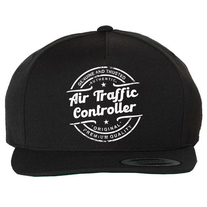 Air Traffic Controller Vintage Stamp Retro Distressed Logo Cute Gift Wool Snapback Cap